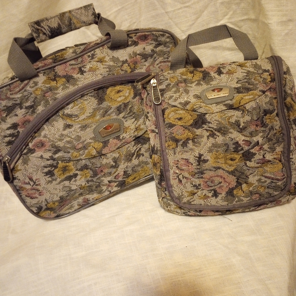 Gloria Vanderbilt Floral Tapestry Travel Bags Set